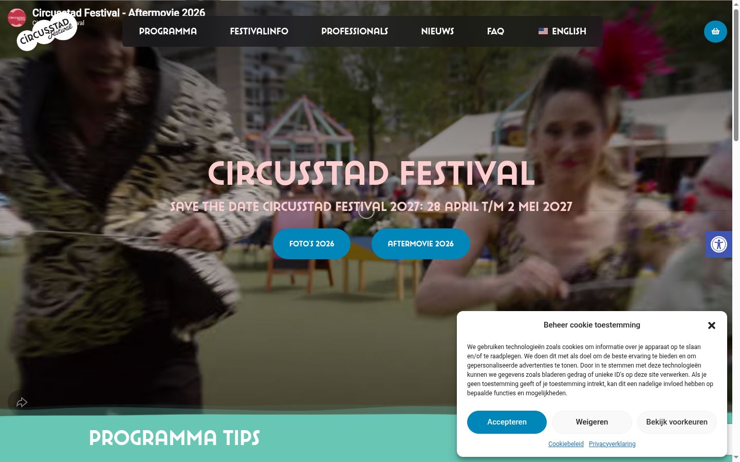 Screenshot of the consent banner shown before any interaction