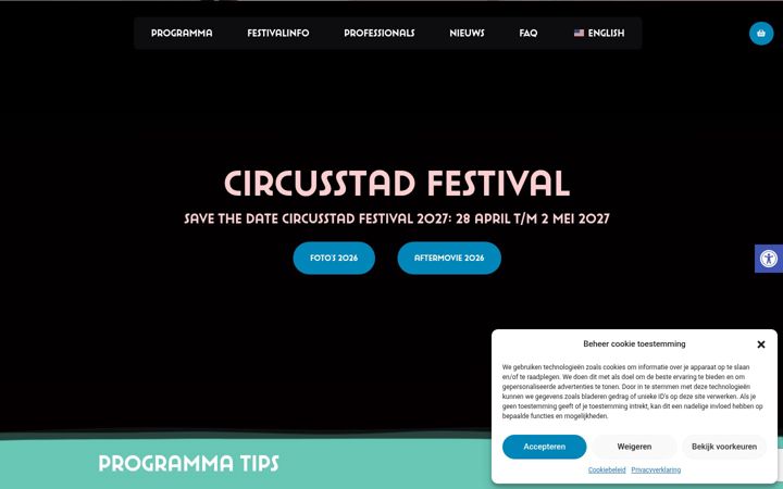 Екранна снимка на circusstad.nl