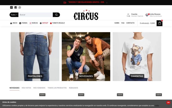 Screenshot of circustheshop.com