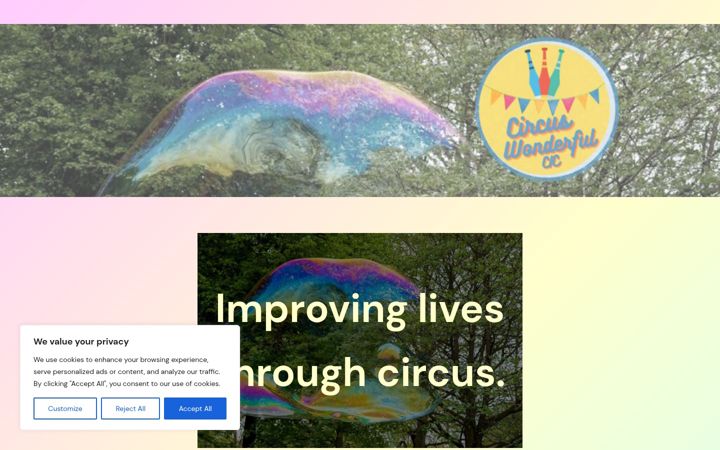 Captură de ecran a circuswonderful.co.uk