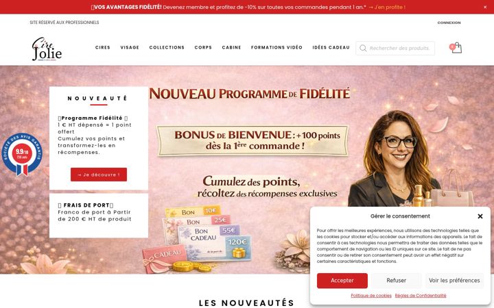 Captură de ecran a cireetjolie.fr