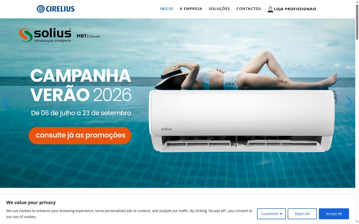 Screenshot of the consent banner shown before any interaction