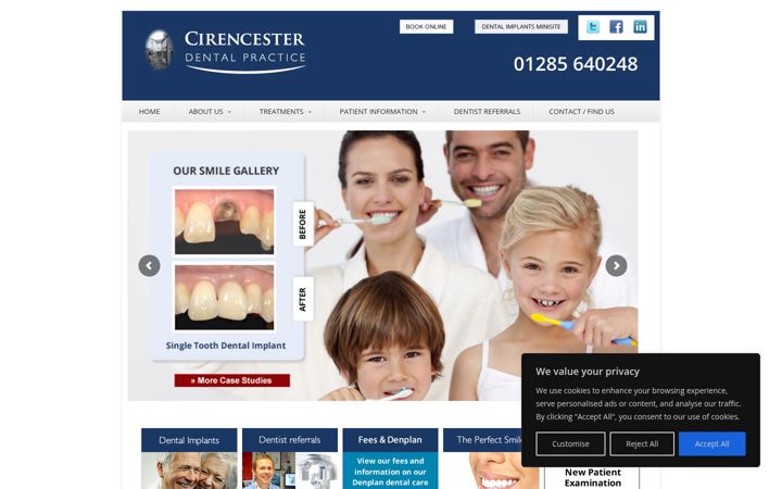 Screenshot of cirencesterdentalpractice.com