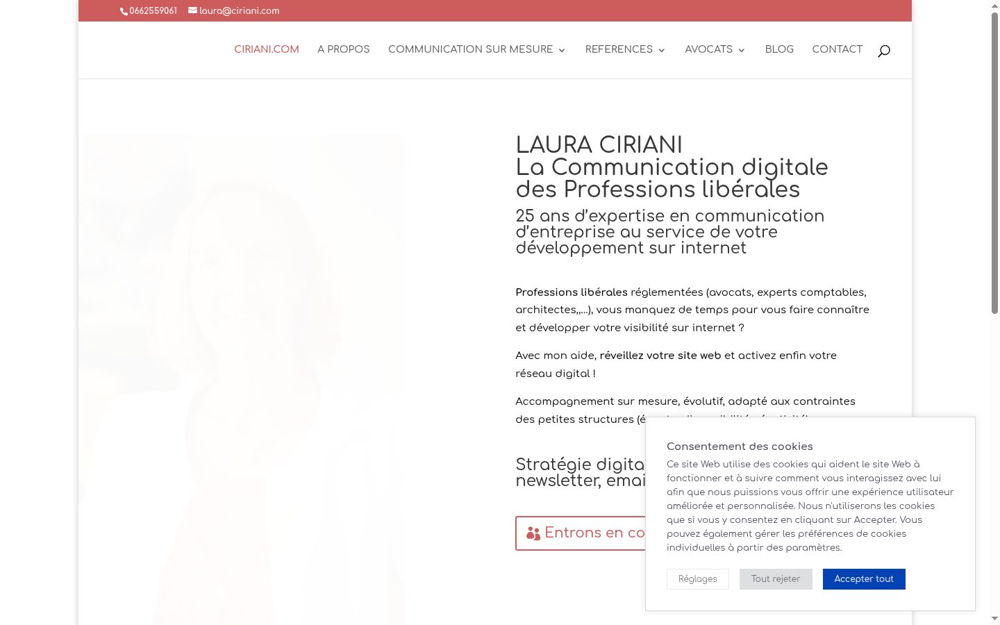 Screenshot del banner di consenso mostrato prima di qualsiasi interazione
