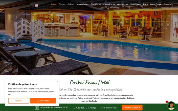 Screenshot του ciribaipraiahotel.com.br
