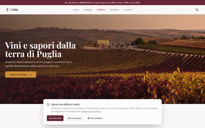 Screenshot ta' cirillofoodpuglia.it
