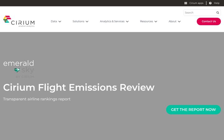 Screenshot of cirium.com
