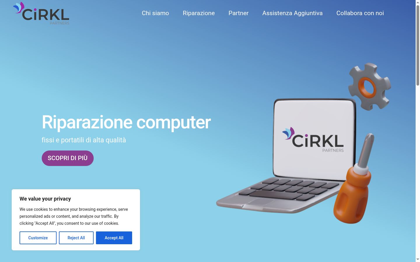 Screenshot tal-banner tal-kunsens muri qabel kwalunkwe interazzjoni