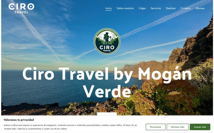 Captura de pantalla de cirotravelbymoganverde.es