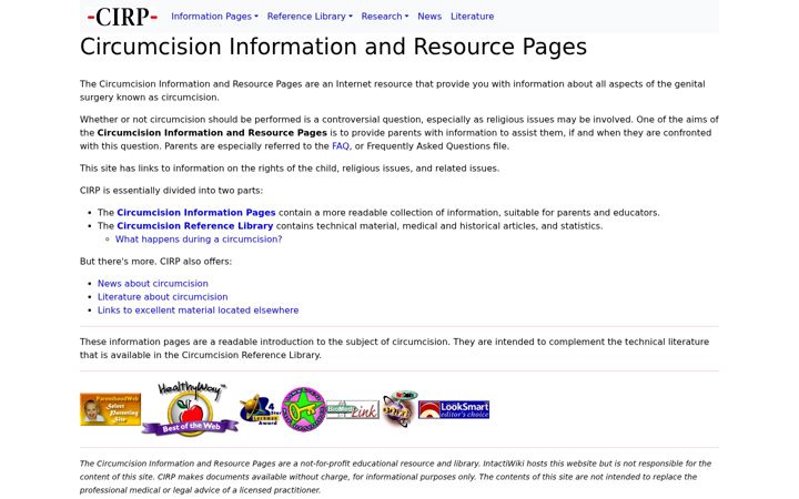 Screenshot of cirp.org
