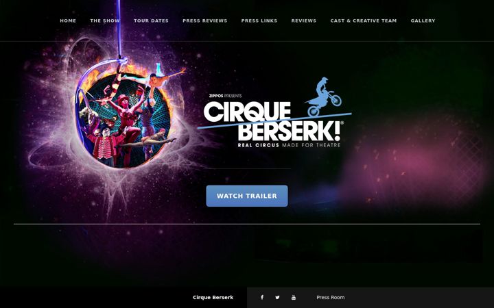 Screenshot of cirqueberserk.co.uk