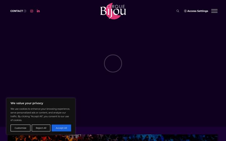Screenshot of cirquebijou.co.uk