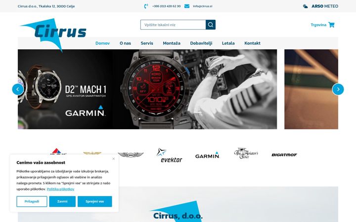 Screenshot von cirrus.si
