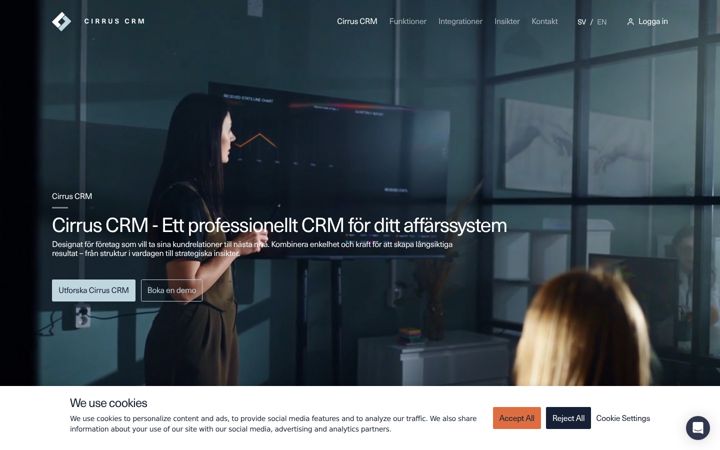 Skjermbilde av cirruscrm.io