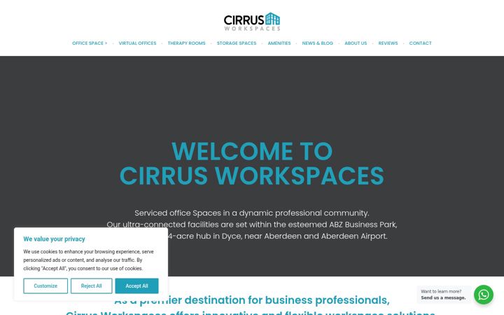 Screenshot of cirrusworkspaces.co.uk