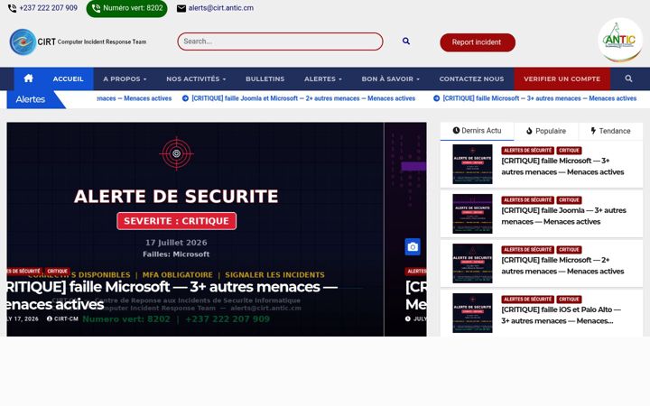 Screenshot stránky cirt.cm