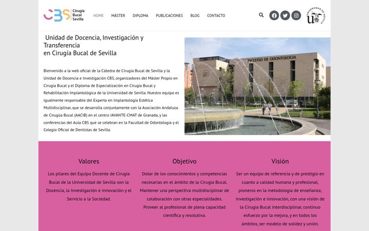 Captura de pantalla de cirugiabucalsevilla.es