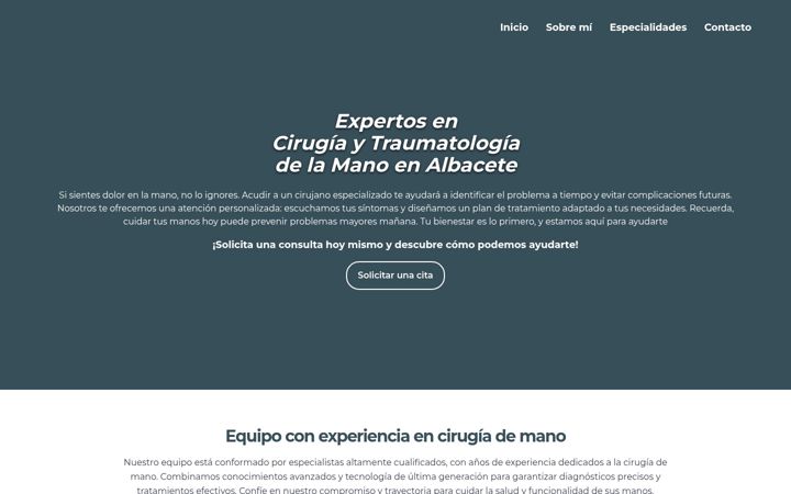 Captura de pantalla de cirugiadelamanoalbacete.es