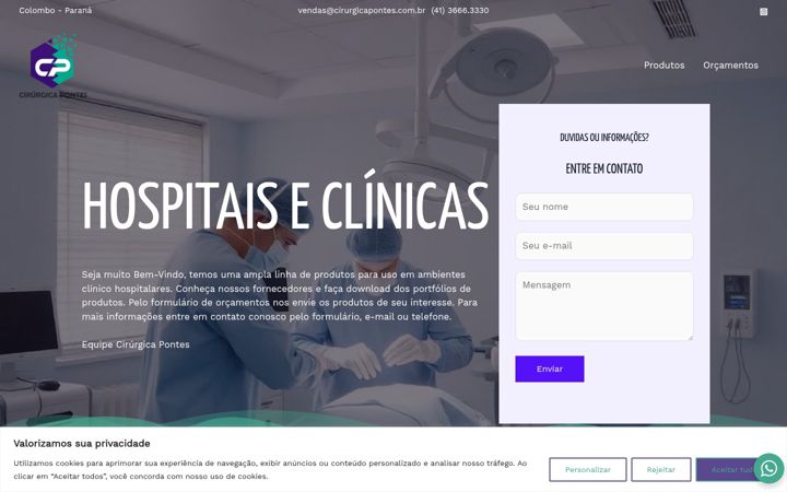 Screenshot van cirurgicapontes.com.br