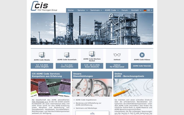 Screenshot of cis-inspector.com