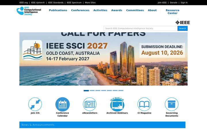 Skjermbilde av cis.ieee.org