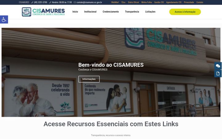 Ekrano kopija cisamures.sc.gov.br