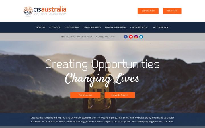 Ekraanipilt saidist cisaustralia.com.au