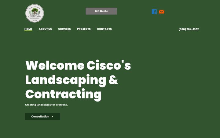 Screenshot of ciscoslandscaping.com