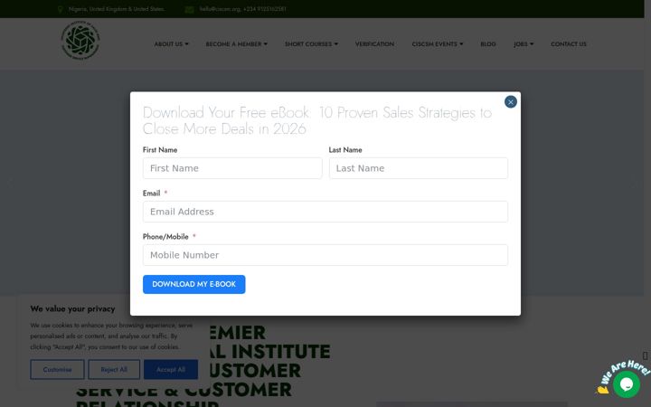 Skjermbilde av ciscsm.org