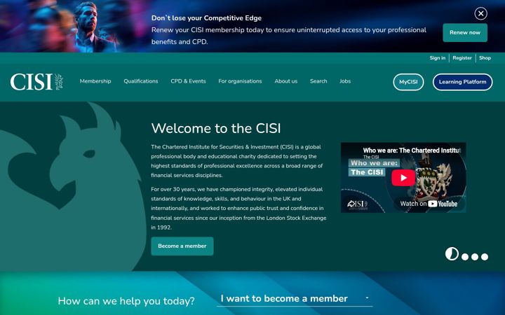 Screenshot of cisi.org