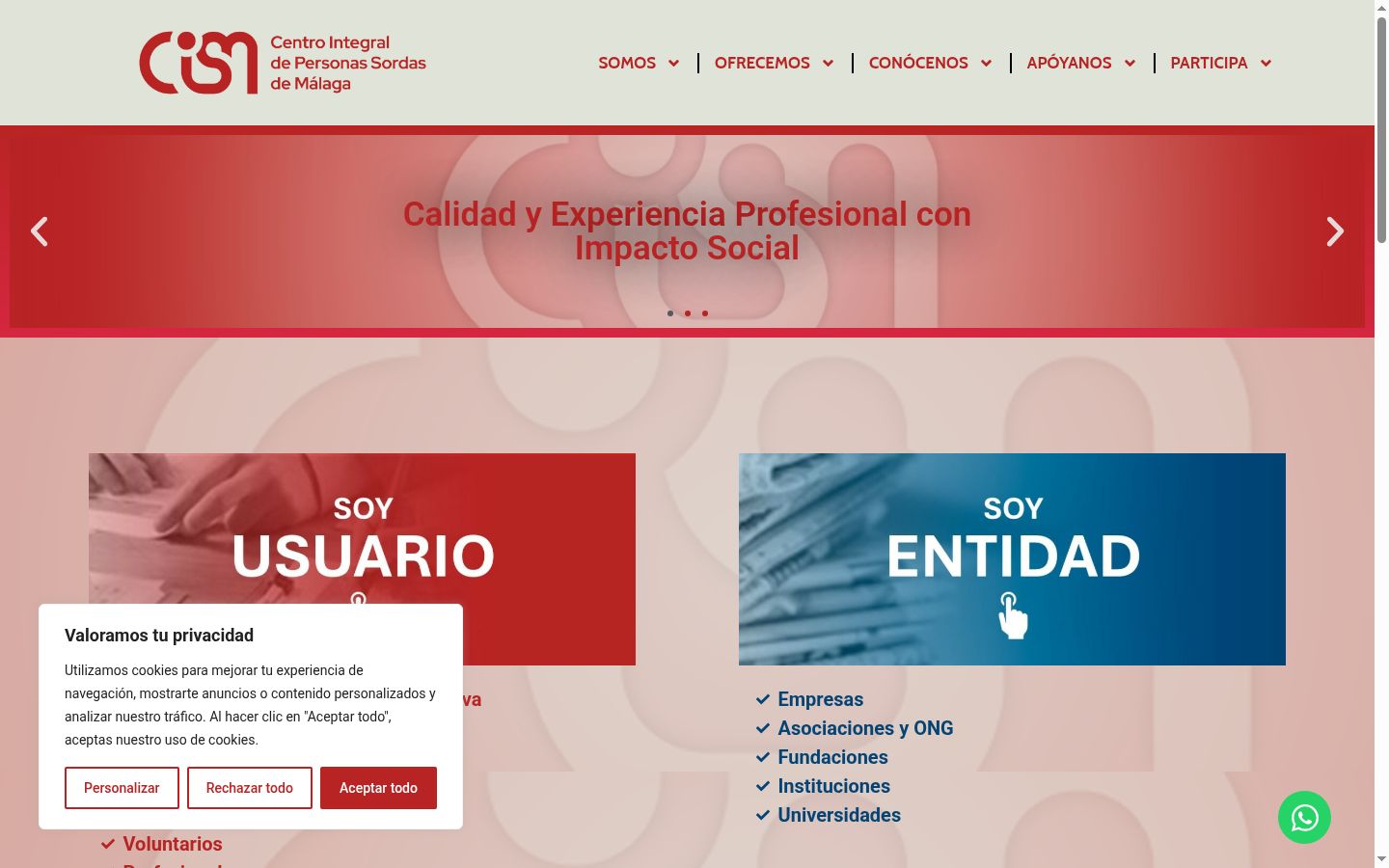 Screenshot del banner di consenso mostrato prima di qualsiasi interazione