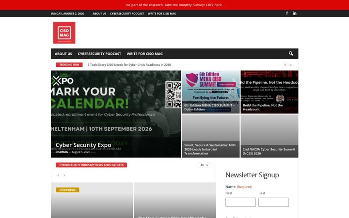 Screenshot of cisomag.com