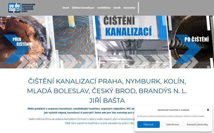 Captura de ecrã de cisteni-kanalizacepraha.cz