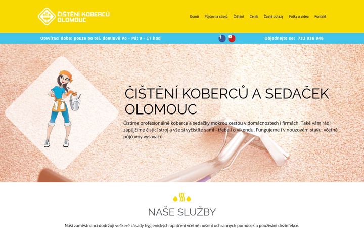 Captura de ecrã de cistenikobercuolomouc.cz