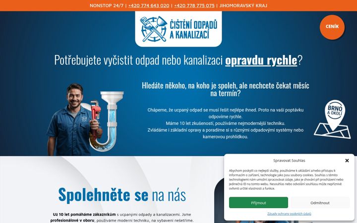 Captura de ecrã de cisteniodpaduakanalizaci.cz