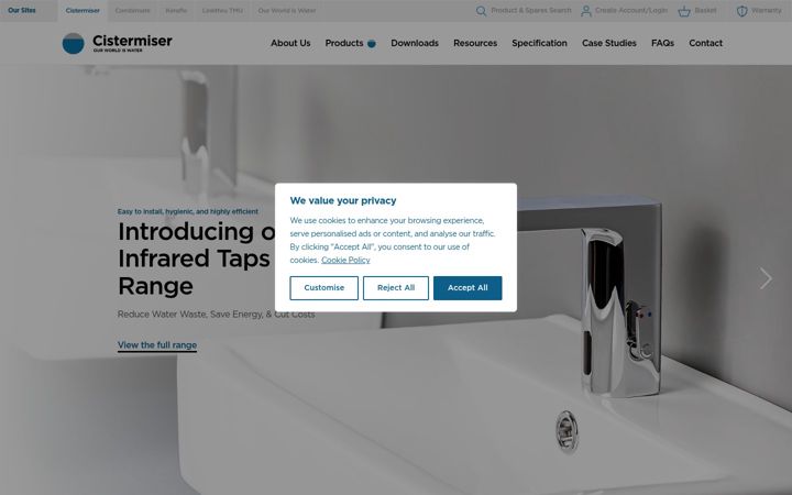 Screenshot of cistermiser.co.uk