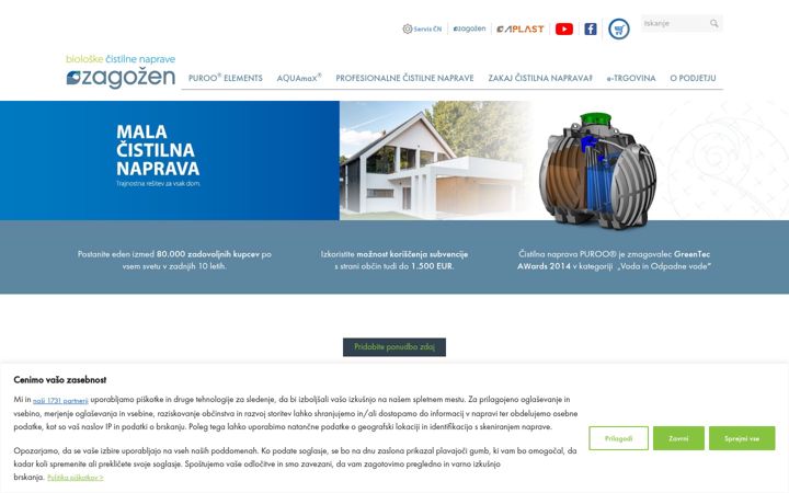 Screenshot von cistilne-naprave-zagozen.si