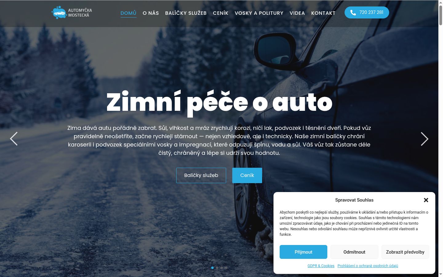 Snimka zaslona bannera za privolu prikazanog prije bilo kakve interakcije