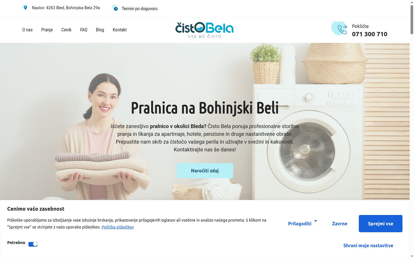 Screenshot del banner di consenso mostrato prima di qualsiasi interazione