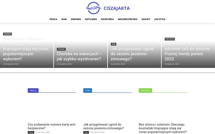 Ekraanipilt saidist ciszajakta.art.pl