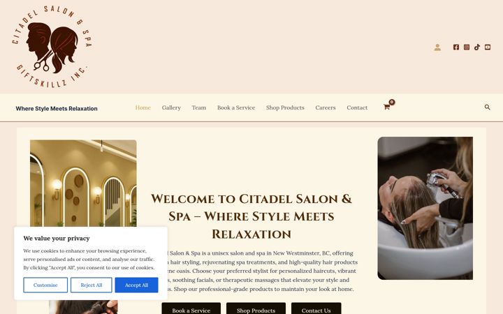 Screenshot του citadelsalonspa.ca