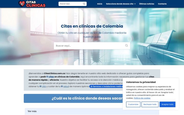 Capture d'écran de citasclinica.com.co