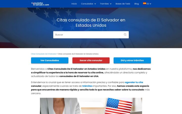 Screenshot of citasconsuladodeelsalvador.com