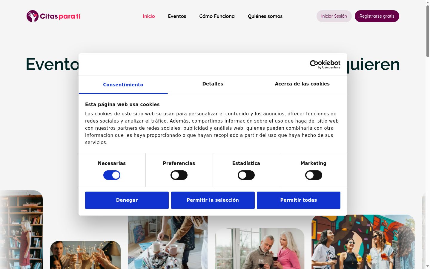 Sutikimo reklamjuostės, rodytos prieš bet kokią sąveiką, ekrano kopija