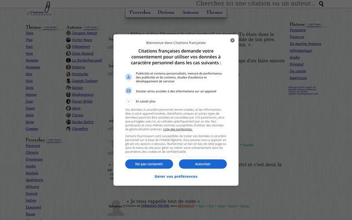Zrzut ekranu citations-francaises.fr
