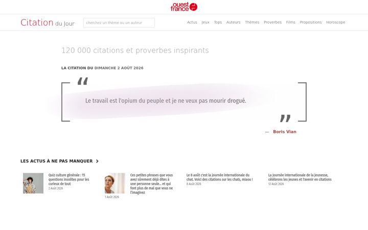 Zrzut ekranu citations.ouest-france.fr