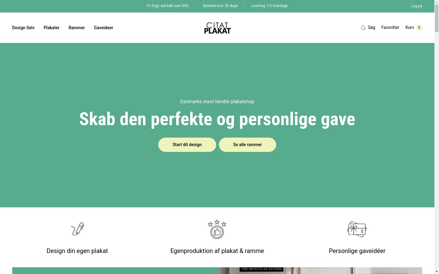 Screenshot of citatplakat.dk