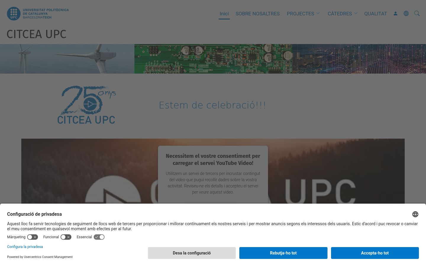 Snímek obrazovky baneru souhlasu zobrazeného před jakoukoli interakcí