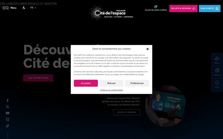 Screenshot of cite-espace.com