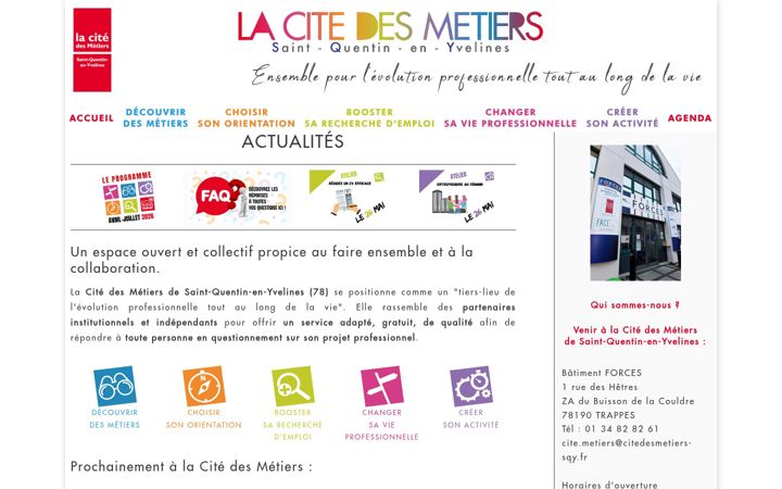Zrzut ekranu citedesmetiers-sqy.fr